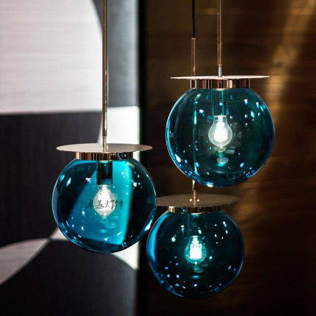 Suspension design en verre et base dorée Modern - vue 11 sur 11