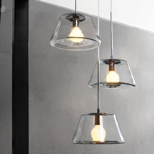 Suspension design en verre à LED triangle