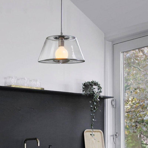 Suspension design en verre à LED triangle