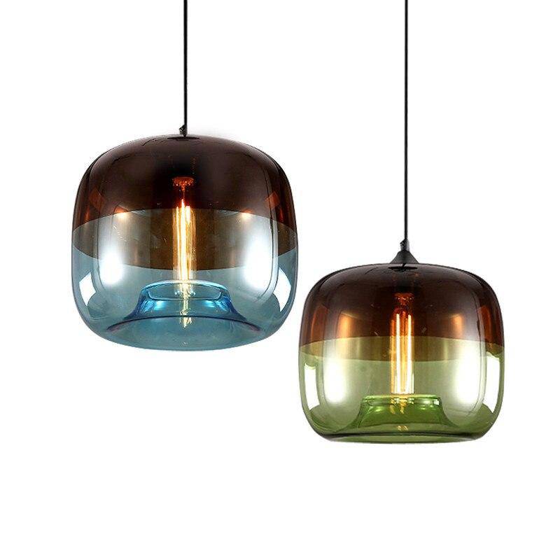 Suspension en verre coloré design à LED Apple