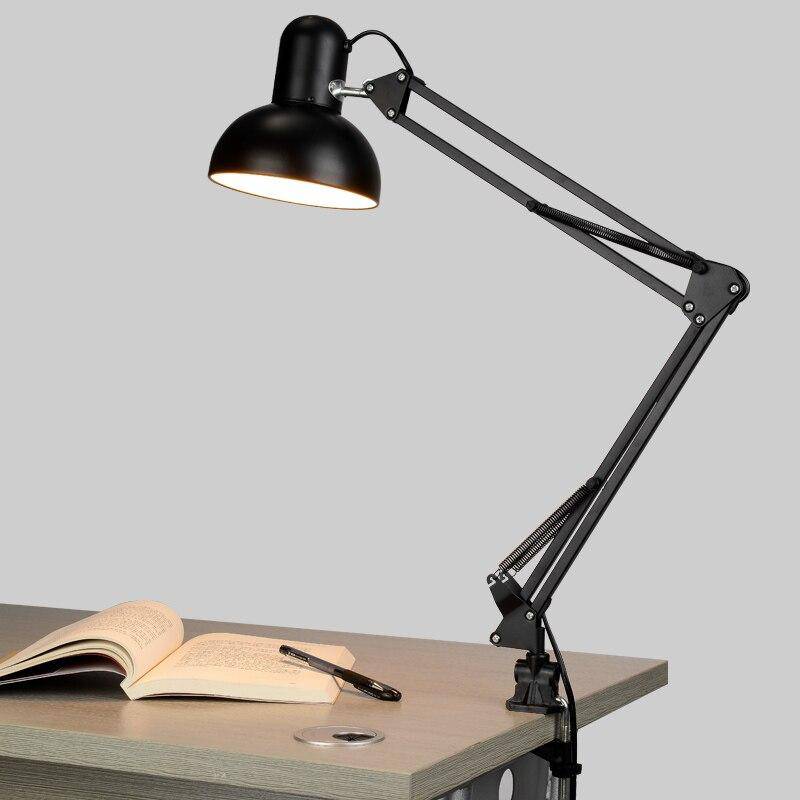 Lampe de bureau à pince col de cygne lampe de lecture pince de lit pince  lampe de bureau, plastique métal blanc, 1x GU10, LxPxH 29x10x41,5 cm