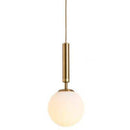 Suspension design boule en verre à LED et support cylindrique