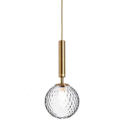 Suspension design boule en verre à LED et support cylindrique
