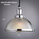 Suspension chromée LED demi boule en verre Vintage