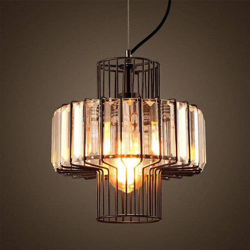 Suspension design en cristal à LED rétro Vintage