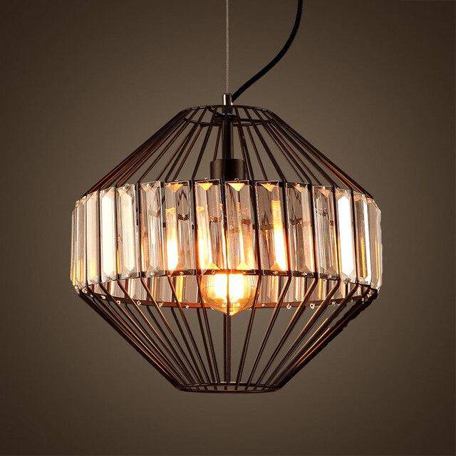 Suspension design en cristal à LED rétro Vintage - vue 6 sur 7