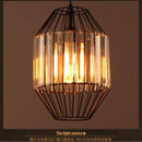 Suspension design en cristal à LED rétro Vintage