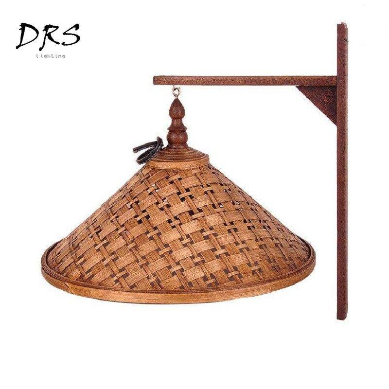 Applique avec abat-jour conique en bambou suspendu Chinese - vue 6 sur 5