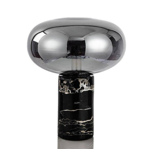 Lampe à poser LED en marbre et verre coloré Domino