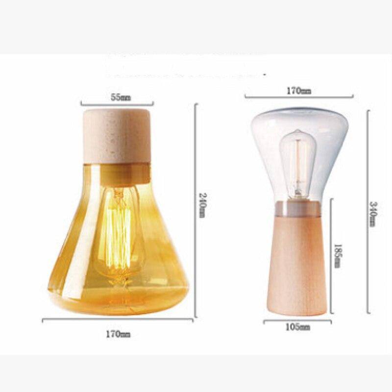 Lampe à poser design en verre et bois Aurora - vue 6 sur 5