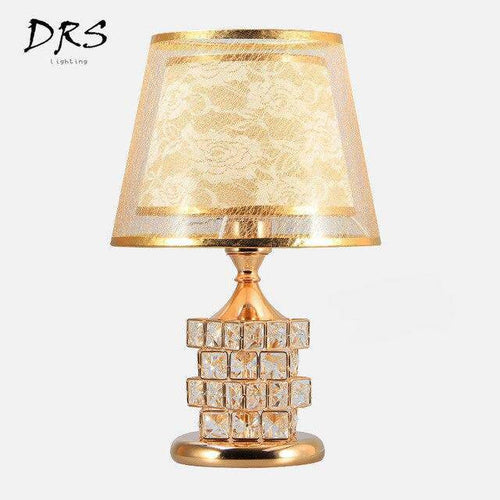 Lampe de chevet abat-jour et cristaux Rubiks