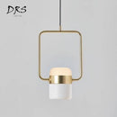 Suspension design en aluminium carré doré à LED avec lampe
