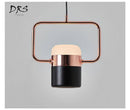 Suspension design en aluminium carré doré à LED avec lampe