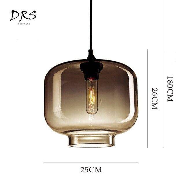 Suspension arrondies en verre de plusieurs formes scandinaves