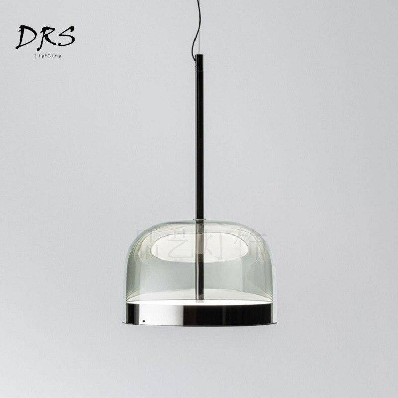 Suspension design en verre et chromée à LED Single - vue 3 sur 5
