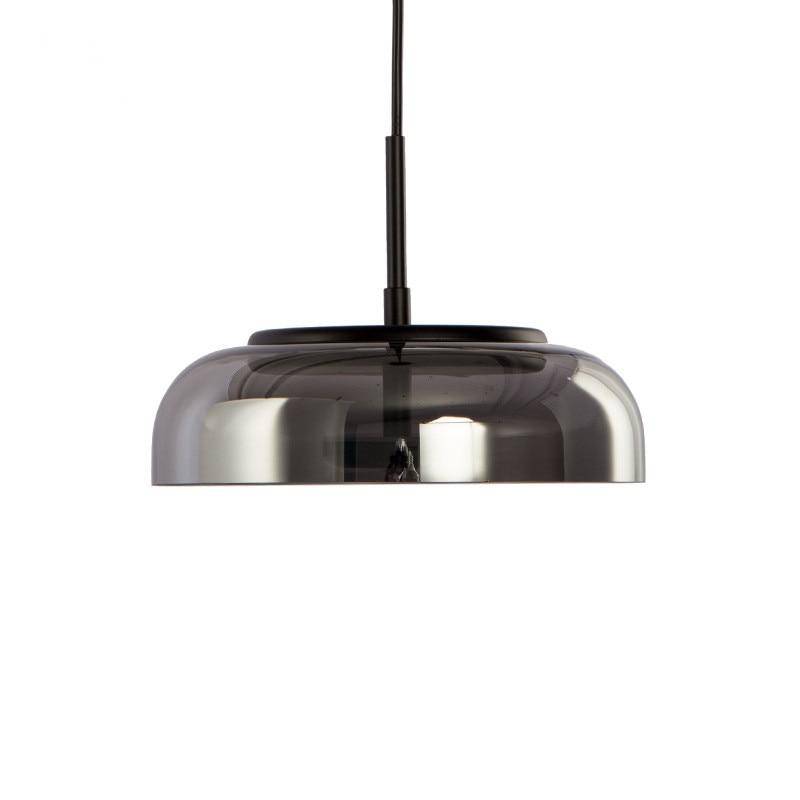 Suspension design à LED en verre arrondi Steel