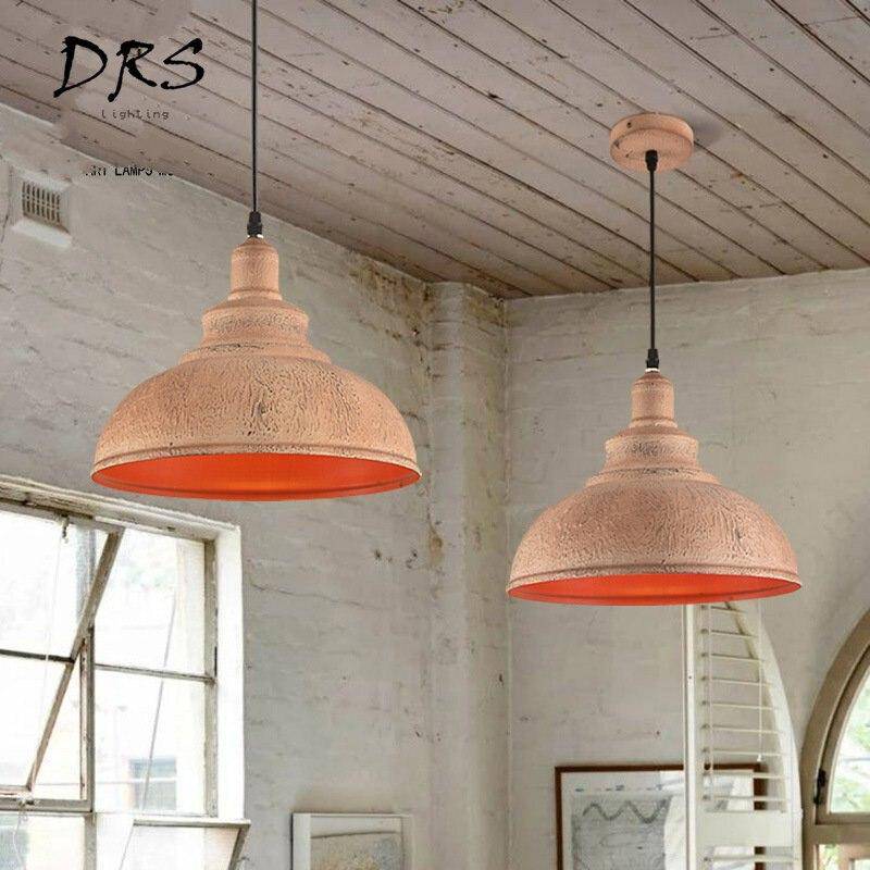 Suspension rustique style cuivre industriel vieilli - vue 3 sur 8