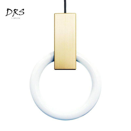 Suspension design cercle éclairé scandinave