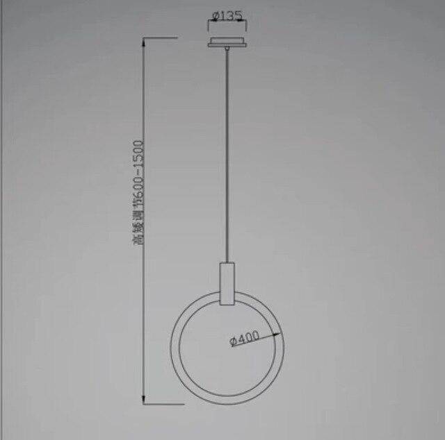 Suspension design cercle éclairé scandinave - vue 10 sur 13