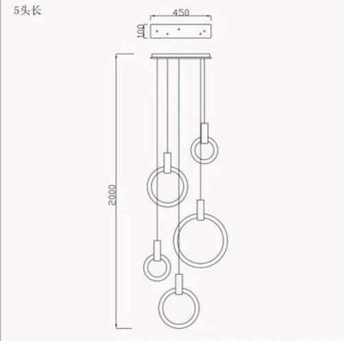 Suspension design cercle éclairé scandinave
