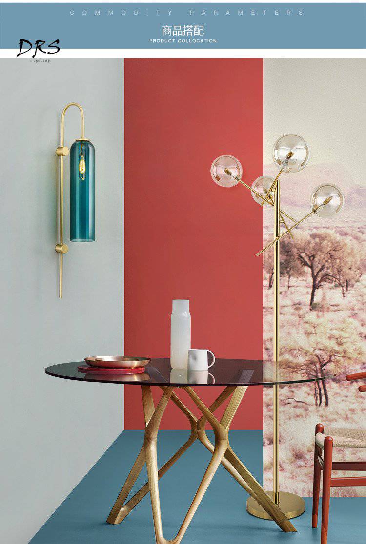 Applique tube en verre et base dorée Room - vue 5 sur 7