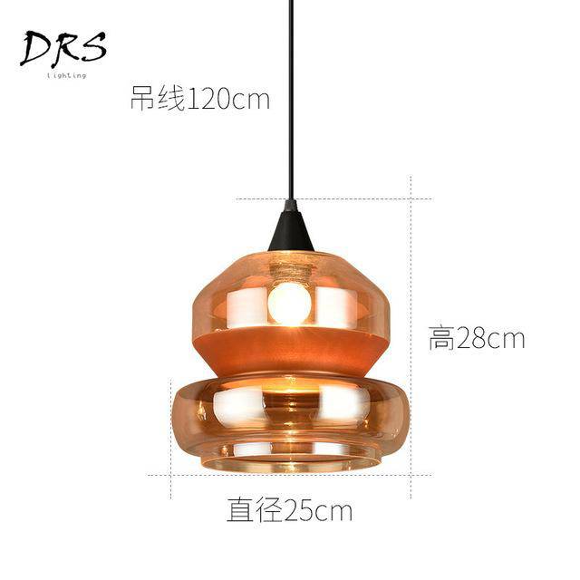 Suspension design en verre fumé marron de plusieurs formes - vue 5 sur 17