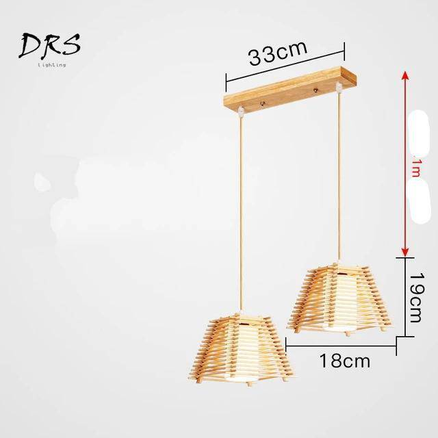 Suspension LED cage conique en bois - vue 4 sur 10