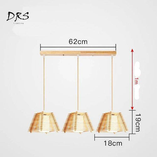 Suspension LED cage conique en bois - vue 7 sur 10