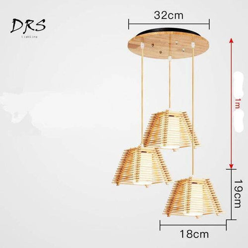 Suspension LED cage conique en bois - vue 6 sur 10
