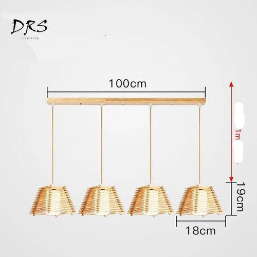 Suspension LED cage conique en bois - vue 9 sur 10