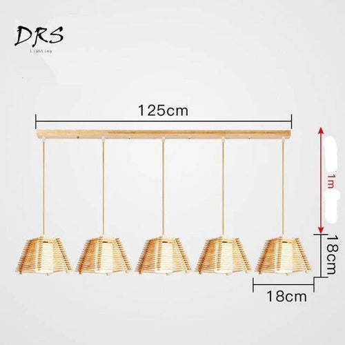 Suspension LED cage conique en bois - vue 8 sur 10