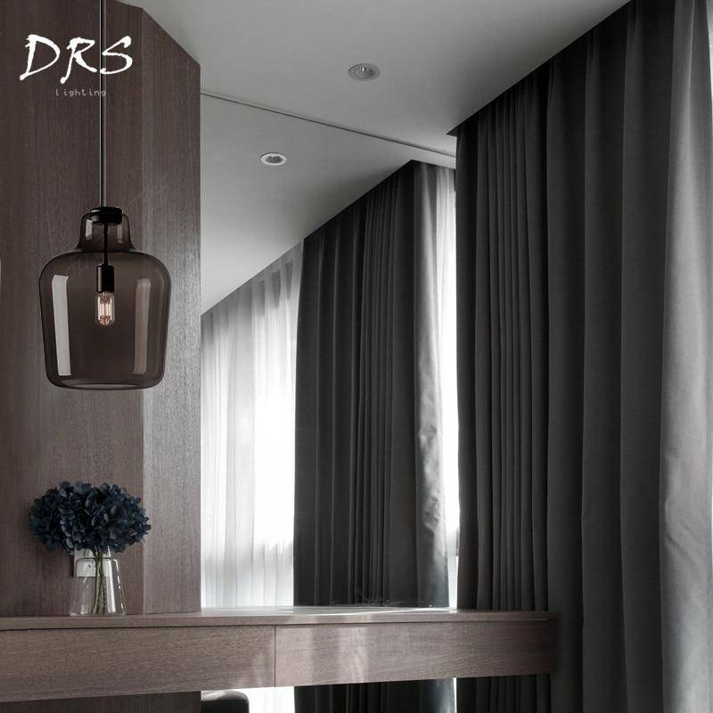 Suspension design LED en verre fumé moderne - vue 5 sur 6