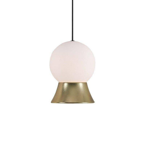 Suspension et lustre design à LED avec boule en verre et support dorée