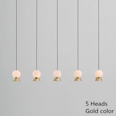 Suspension et lustre design à LED avec boule en verre et support dorée - vue 13 sur 14