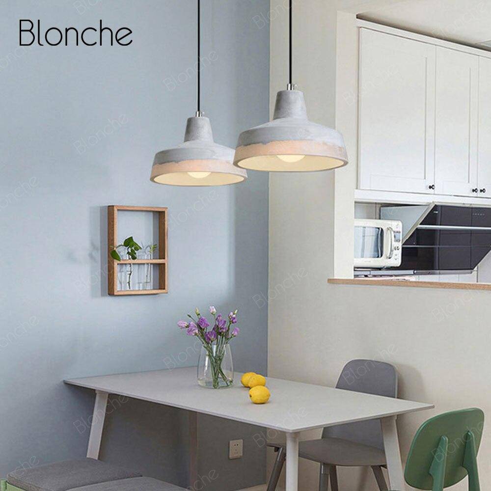 Suspension design LED en ciment avec abat-jour de plusieurs formes Loft - vue 5 sur 9