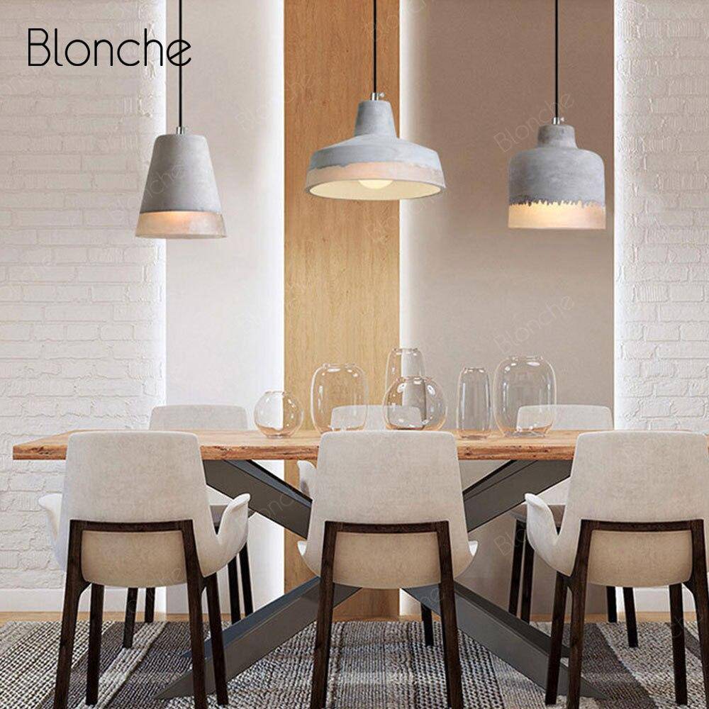 Suspension design LED en ciment avec abat-jour de plusieurs formes Loft - vue 4 sur 9