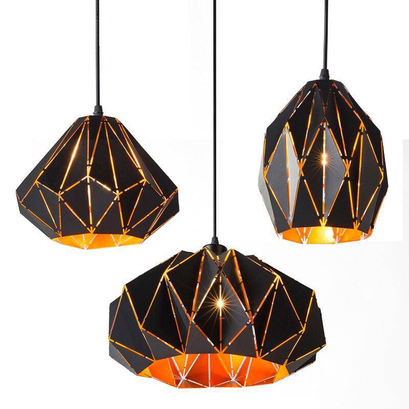 Suspension design rétro en métal noir Loft - vue 10 sur 13