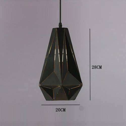Suspension design rétro en métal noir Loft