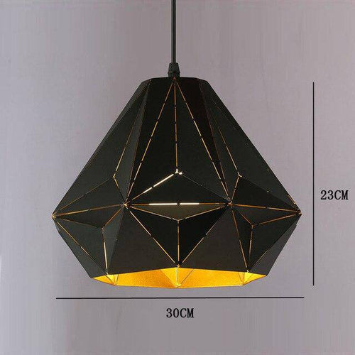 Suspension design rétro en métal noir Loft - vue 10 sur 13