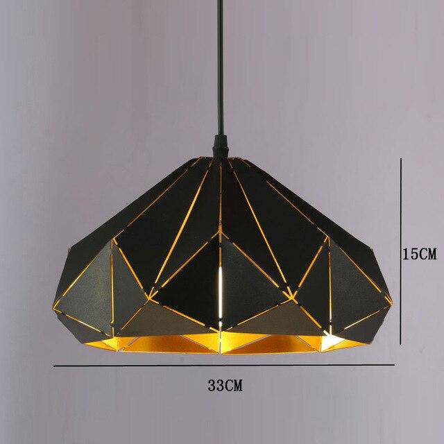 Suspension design rétro en métal noir Loft