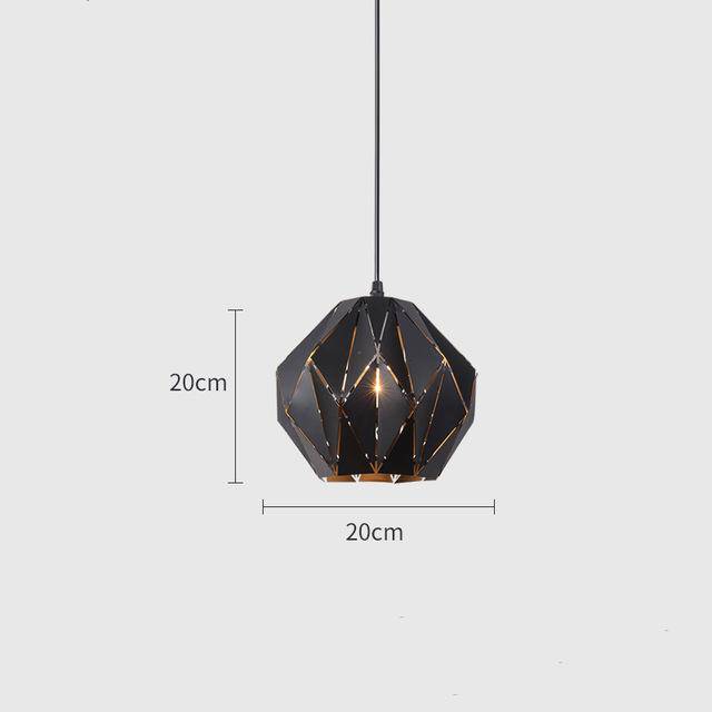 Suspension design rétro en métal noir Loft - vue 4 sur 13