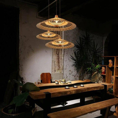 Suspension design conique en bambou Chinese - vue 2 sur 3