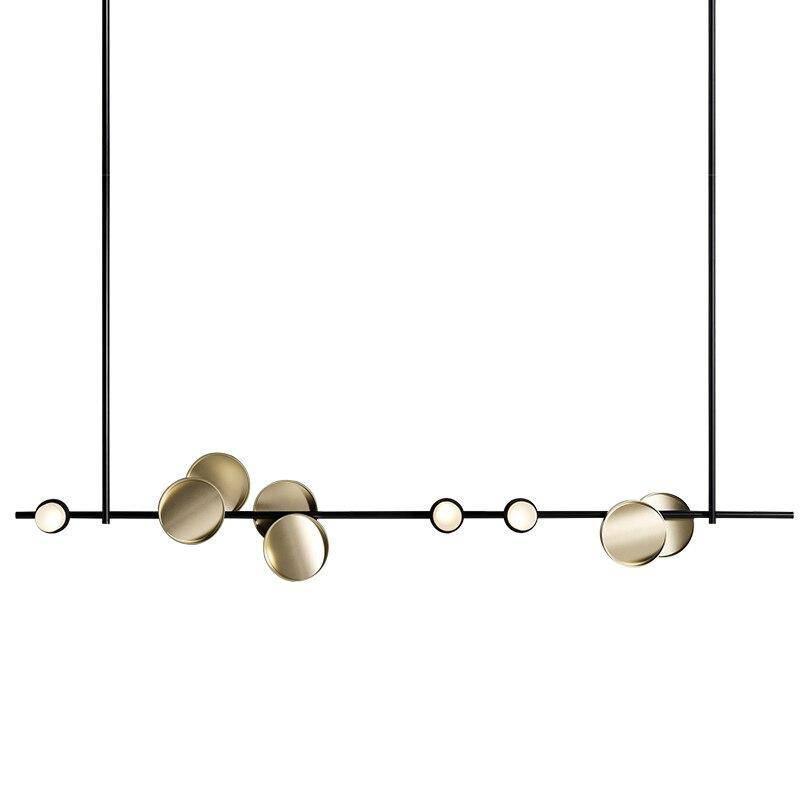 Suspension design à LED en métal et disque doré Luxury - vue 6 sur 6