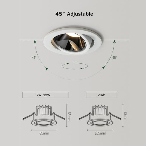 Spot design LED avec angle réglable en aluminium Alora