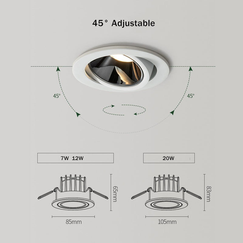 Spot design LED avec angle réglable en aluminium Alora