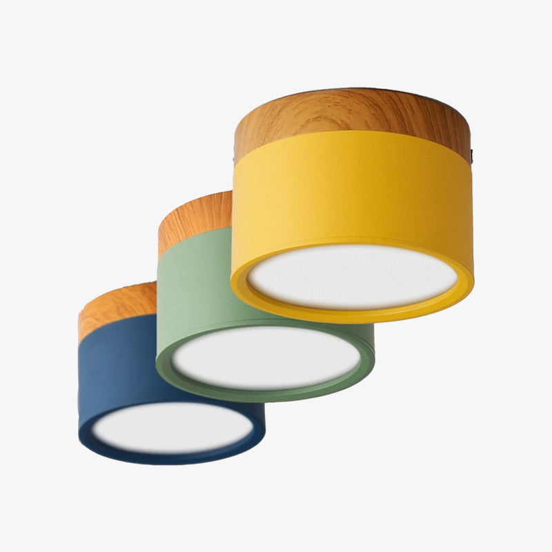 Spot moderne à LED en bois et métal coloré Allan