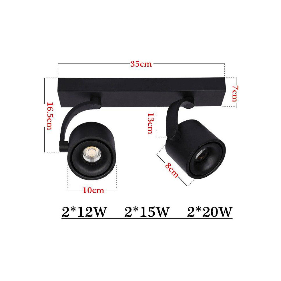 Spot moderne LED double conique avec corps rotatif Royer - vue 4 sur 4