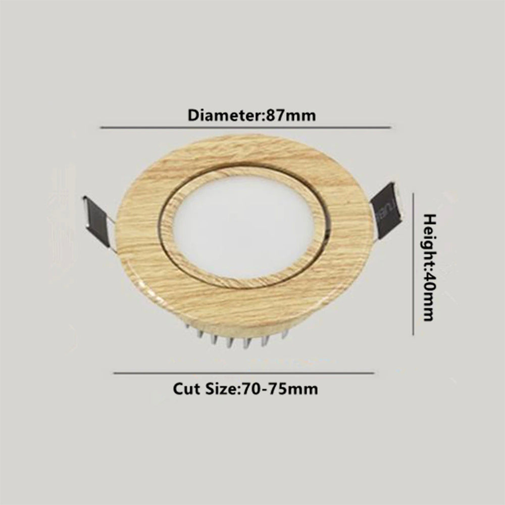 Spot moderne LED rond style bois Ventura - vue 4 sur 3