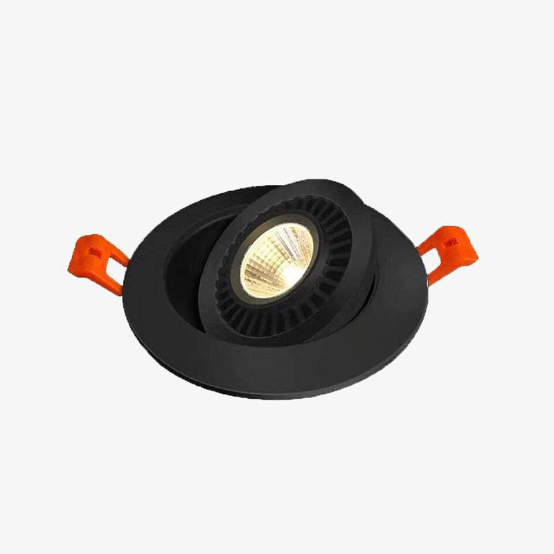 Spot LED encastrable Monza extra plat rond 3W 2700K noir IP65