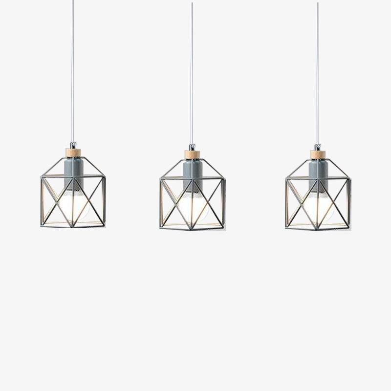 Suspension à LED avec cage en métal Modern